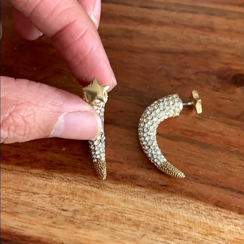 Club Monaco Pave Star Horn Earrings